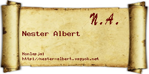 Nester Albert névjegykártya