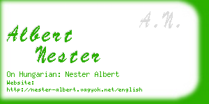 albert nester business card